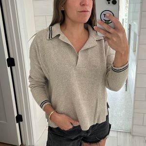 Madewell polo wool & cashmere sweater. Cute, preppy style. Size small.